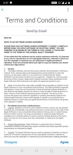 accept move to ios terms