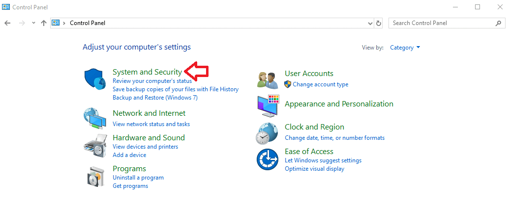 control panel in windows 10