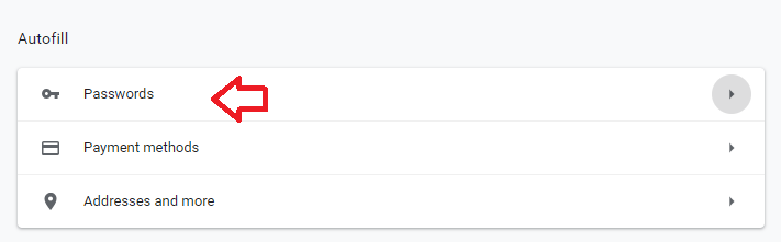 password settings in google chrome