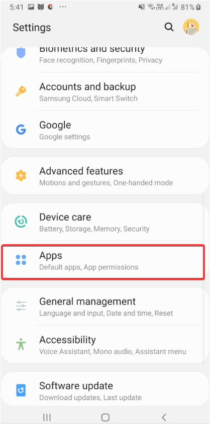 Apps and notifications
