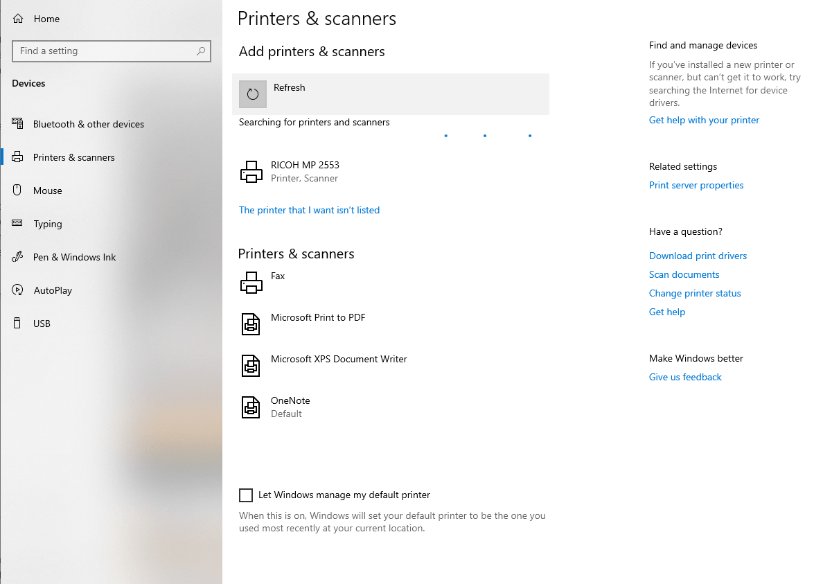 Click on Add device - Add wireless printer