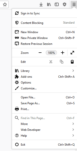 Click on Browser Options