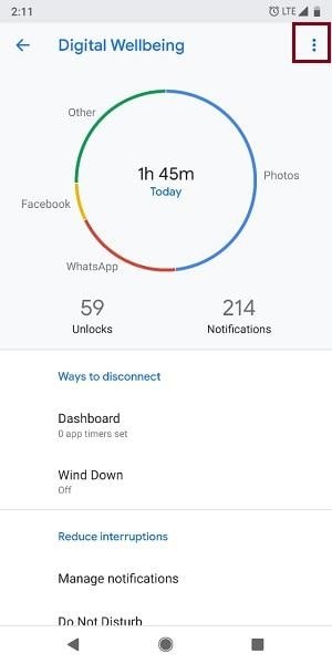 Digital Wellbeing Page