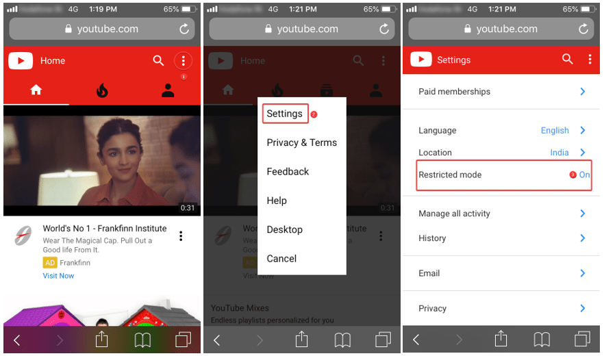Enable Parental Control on iPhone