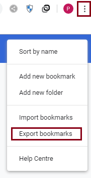 Export chrome bookmarks