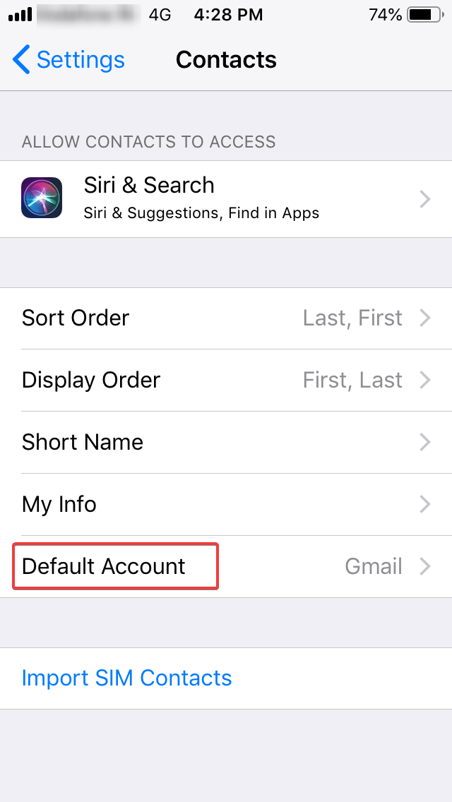 Open Default Account