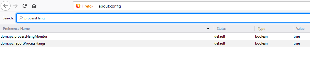 Search and type processHang