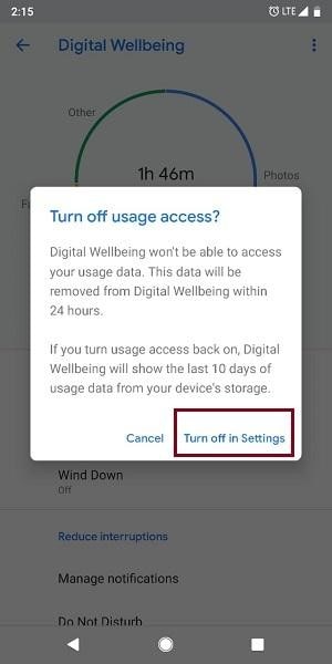 Turn off - Digital Wellbeing