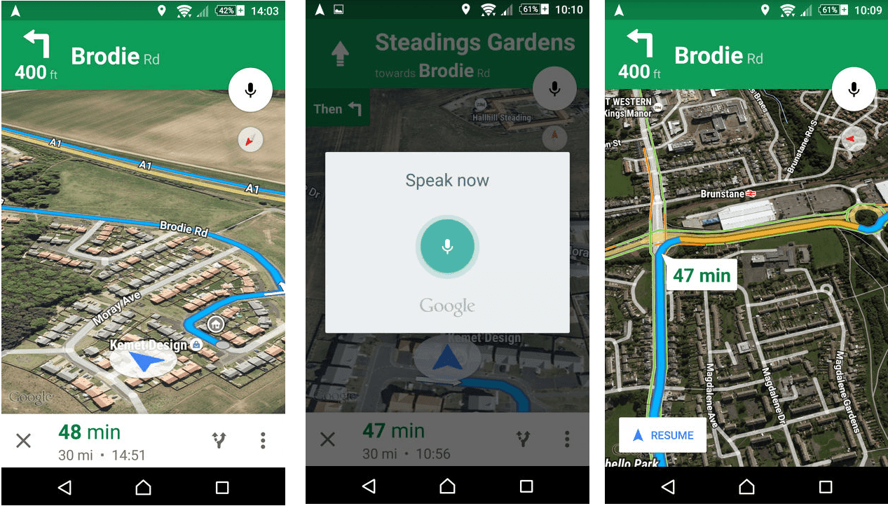 Voice commands for navigation