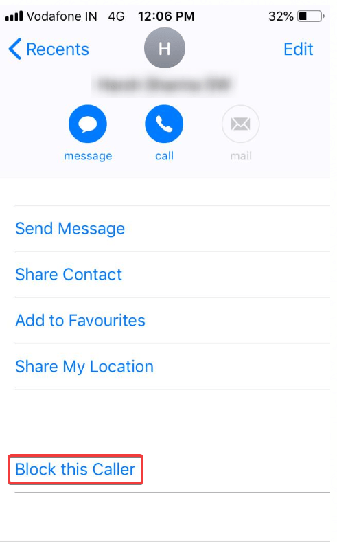 block that number on your iPhone