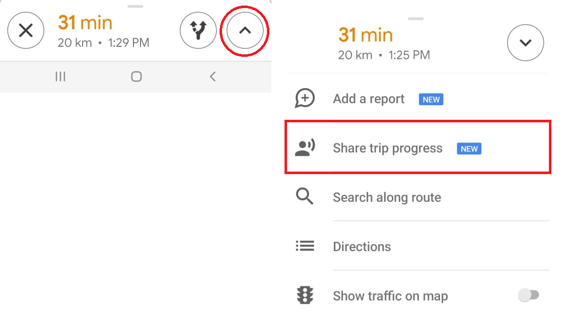 share trip progress