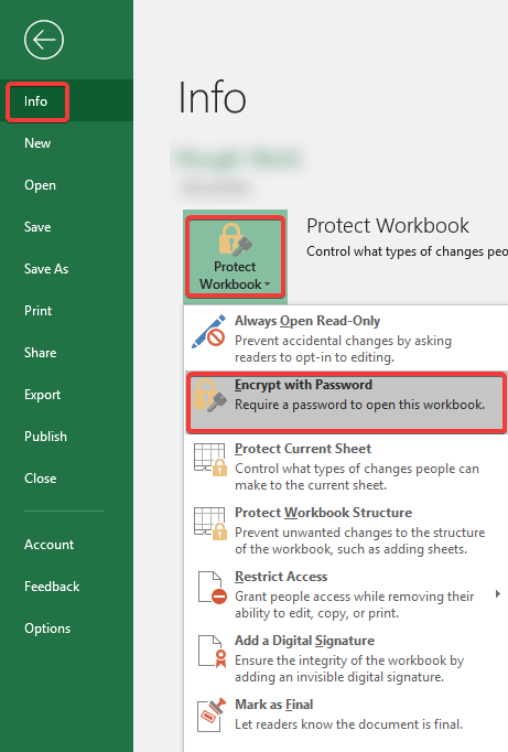 Password Protect a Word Document or Excel Sheet