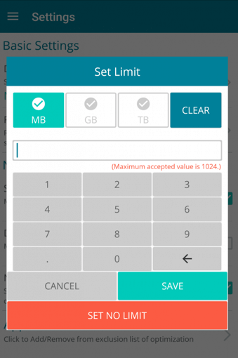 Set Data Usage Limit