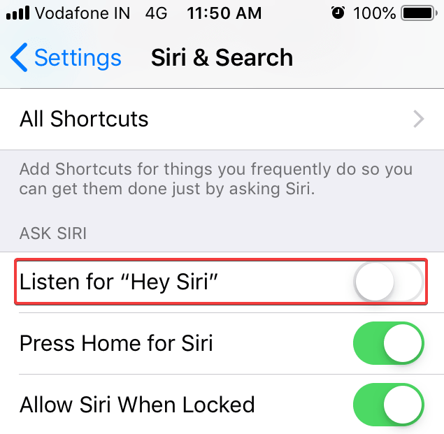 Turn Off Siri Suggestions