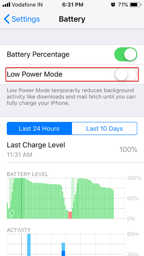 Use Low Power Mode