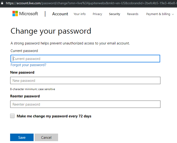 Change Or Reset Skype Login Password