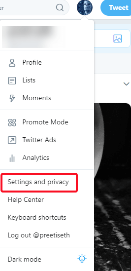 Twitter - Setting and Privacy