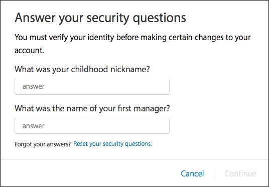 Answer your security question