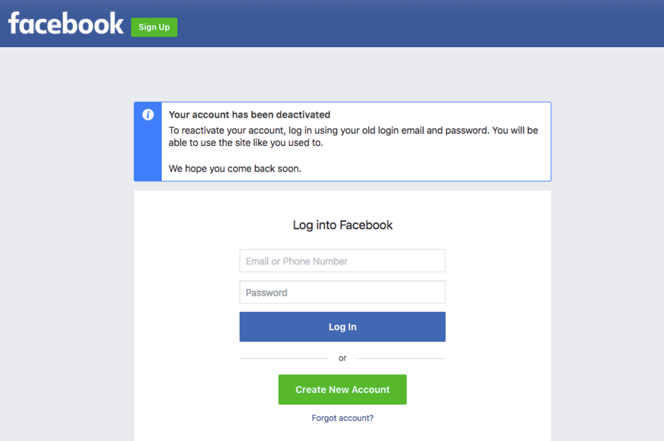 Do account how you deactivate facebook Deactivate vs