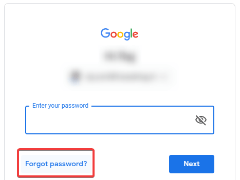 reset Gmail Password
