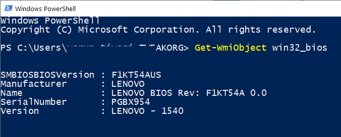 BIOS version installed