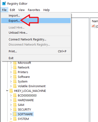 Backup of Specific Registry
