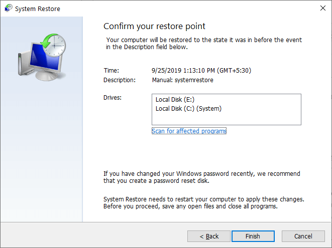 Click on Finish Button