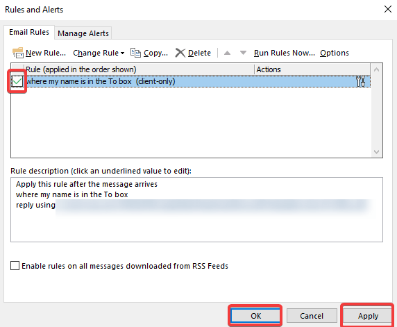 Enable or Disable a Rule in Outlook
