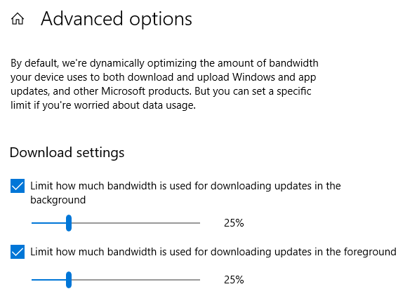 Limit Update bandwidth