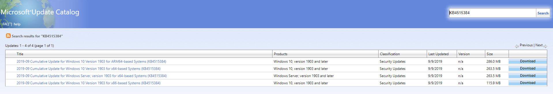 Microsoft update catalog