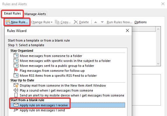 New rule settings