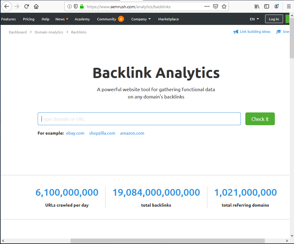 semrush backlink analytics