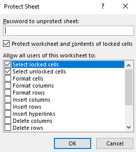 Protect Sheet