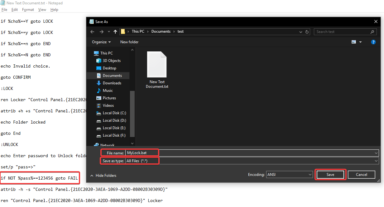 Protect a Folder in Windows 10