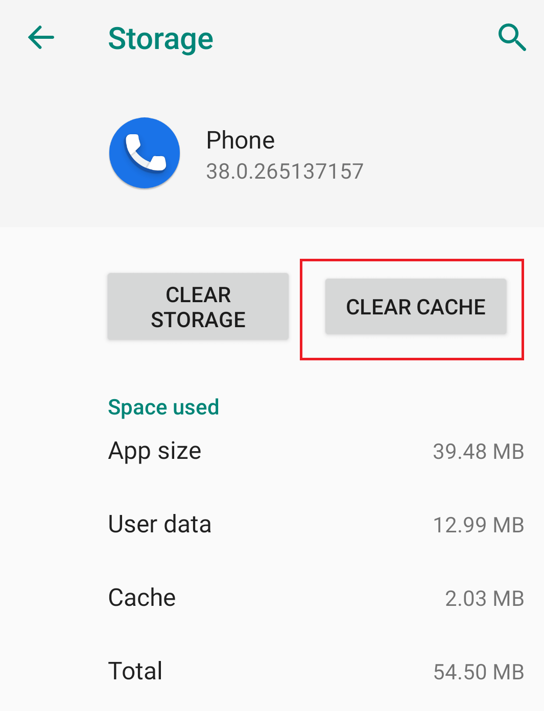 Tap on Clear Cache