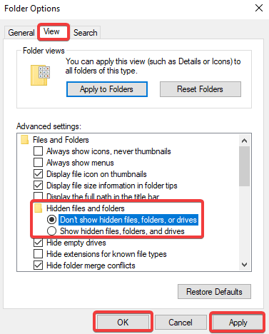 file or folder is still visible