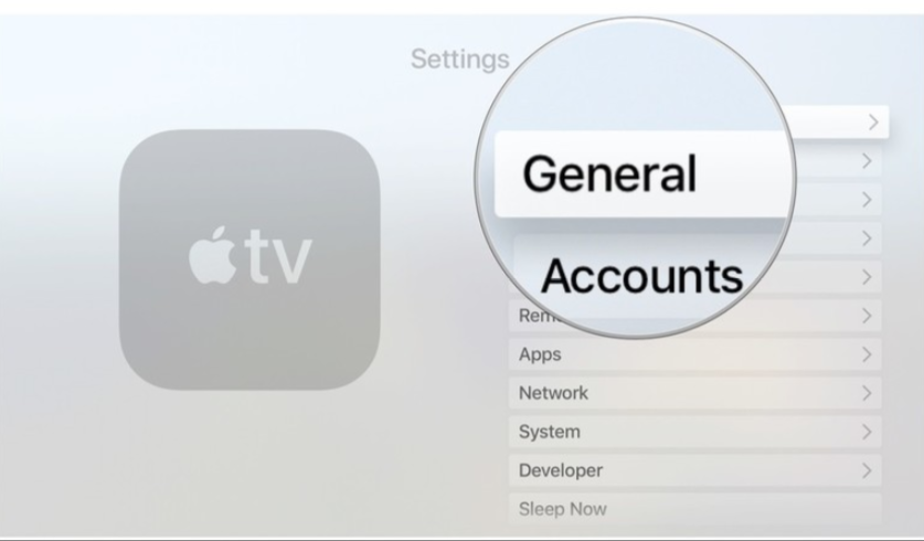 general settings in apple tv