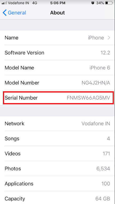 apple serial number