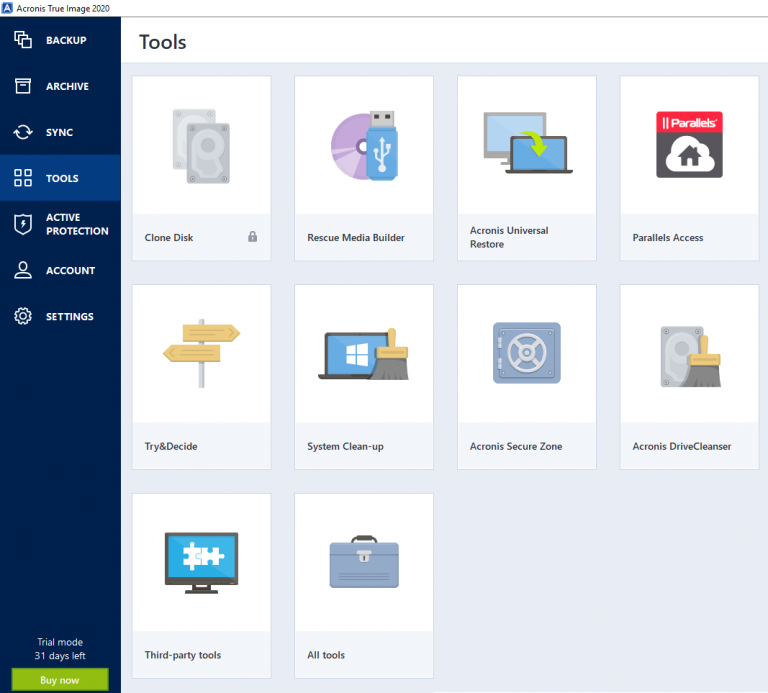 services and process acronis true image
