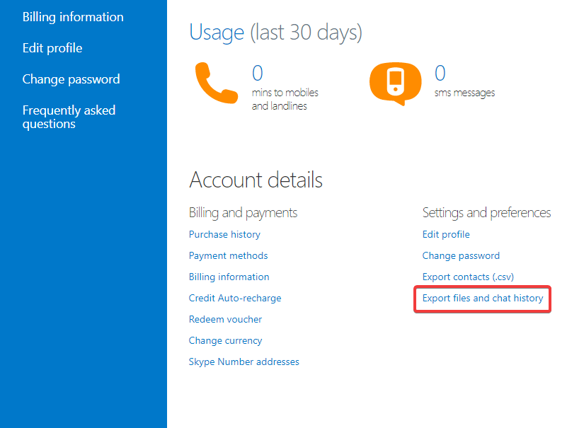 skype for business chat history