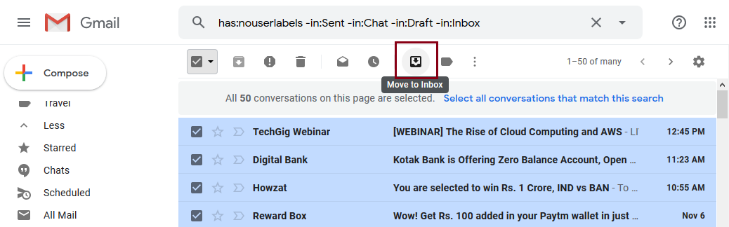 where the archive in gmail