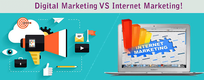difference between digital marketing and Internet marketing