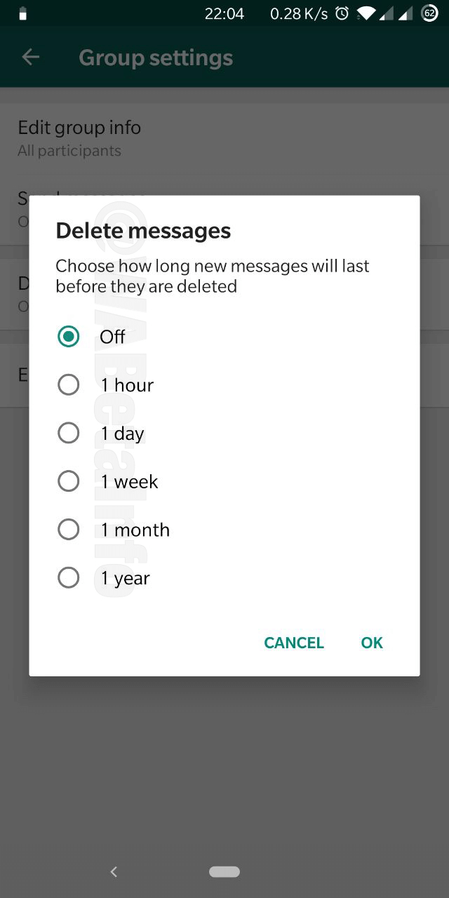 delete whatsapp messages - latest WhatsApp update
