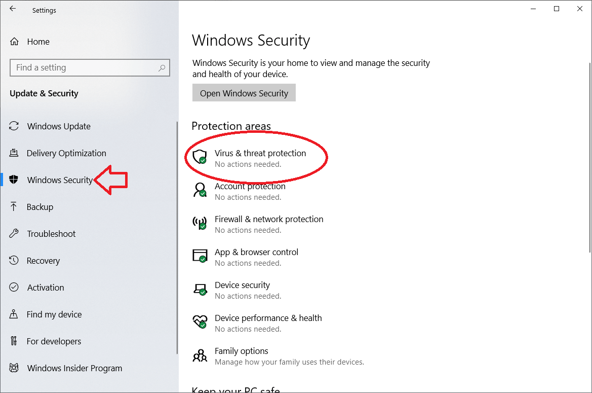 windows defender scan