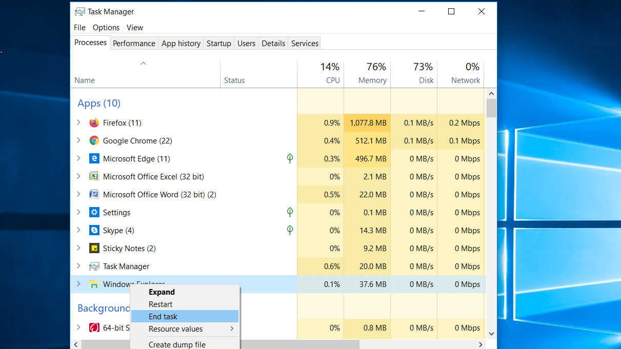 how to close everything in task manager