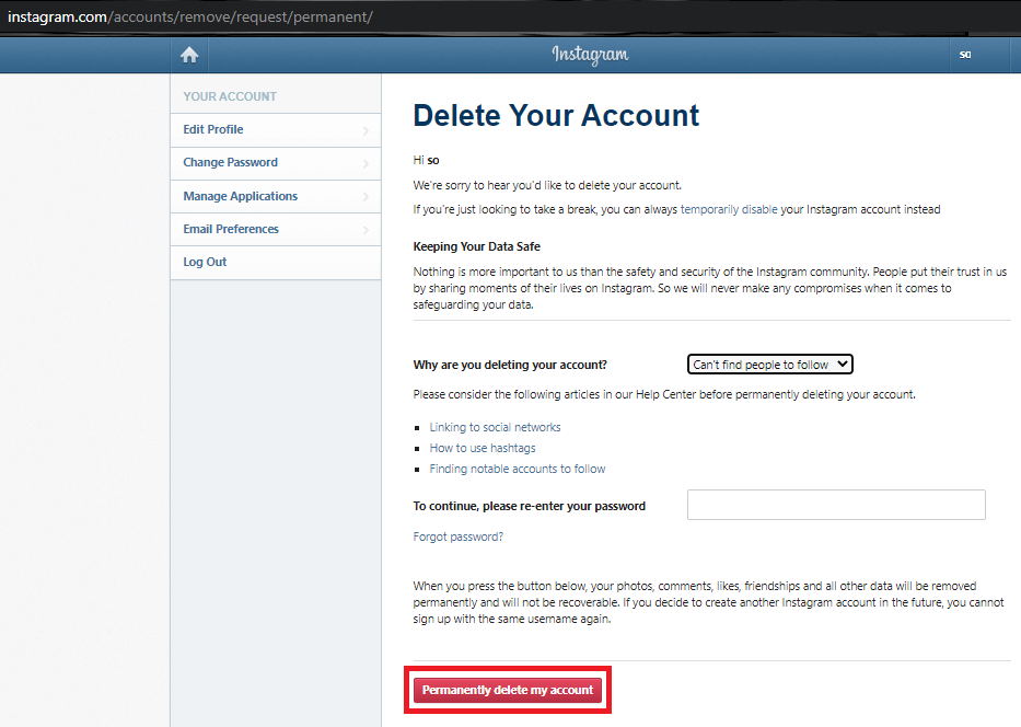 Permanently перевод. Delete Instagram account. How to delete your Instagram. How to delete Instagram account steps.