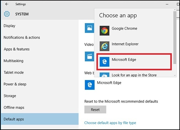 Setting Default Browser