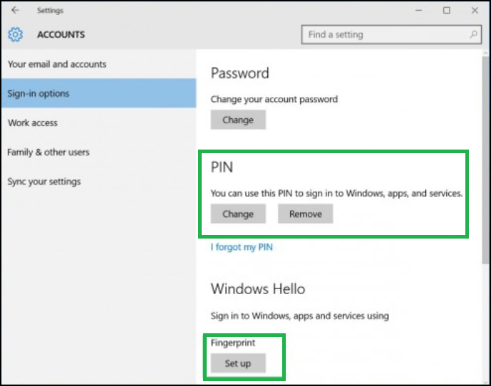 Add Fingerprint & PIN To Windows 10 Account